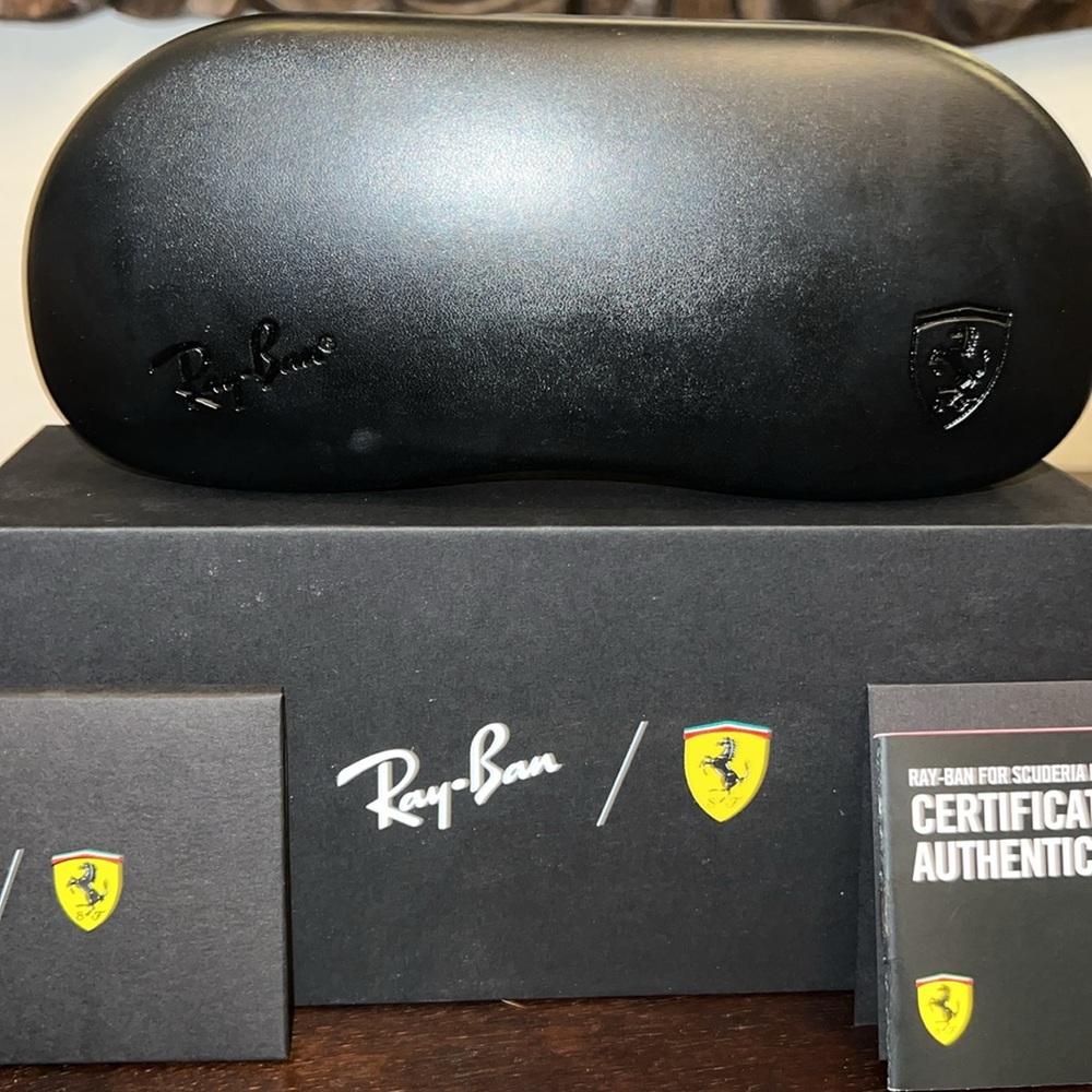 Ray-Ban Black Sunglasses Case with Ferrari Logo New 🩶🤍😎 - Picture 2 of 5